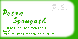 petra szongoth business card